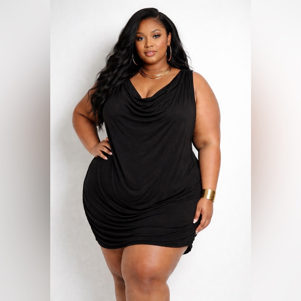 Torrid Cowl Neck Black Dress 6X NWT